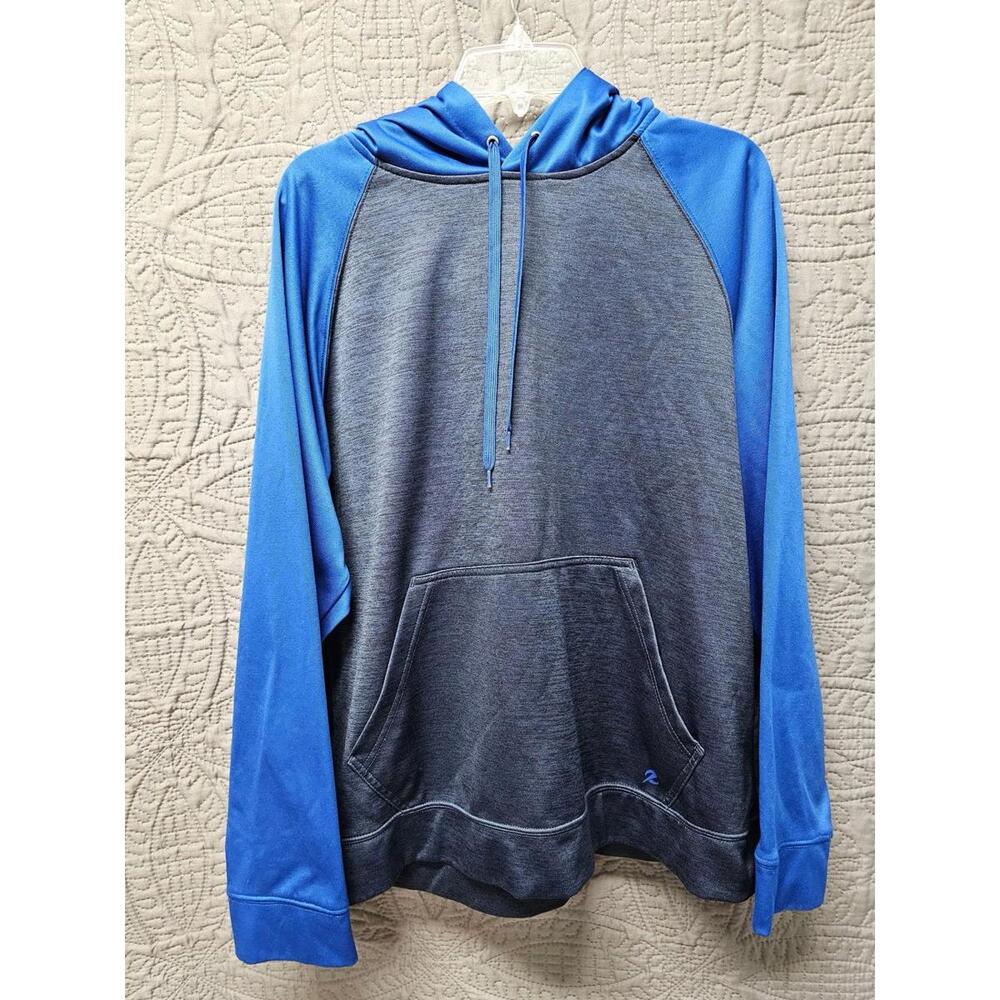 Energy Zone Men's Pullover Drawstring Hoodie Gray Raglan Sleeve Size S‎